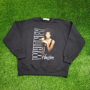 Whitney-Houston Sweatshirt Womens Large 22x26 Black